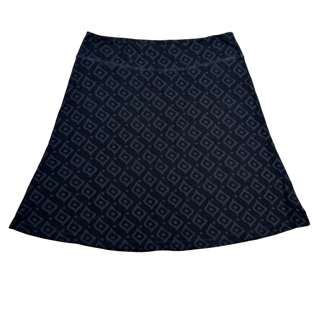 Fresh Produce Womens A-Line Skirt Med Charcoal Grey Geometric Knit Casual 19in